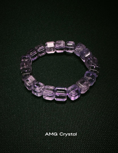 Natural Amethyst “Sugar Cube” Bracelet - Chakra Healing & Spiritual Harmony